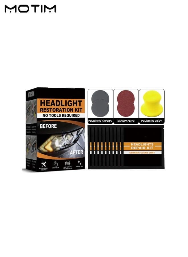 Car Headlight Restoration Kit, Headlight Polish, Car Headlight Renewal Polish, Brings Headlights Back to Like New Condition, Restore Cloudy Dull and Yellowed Lens