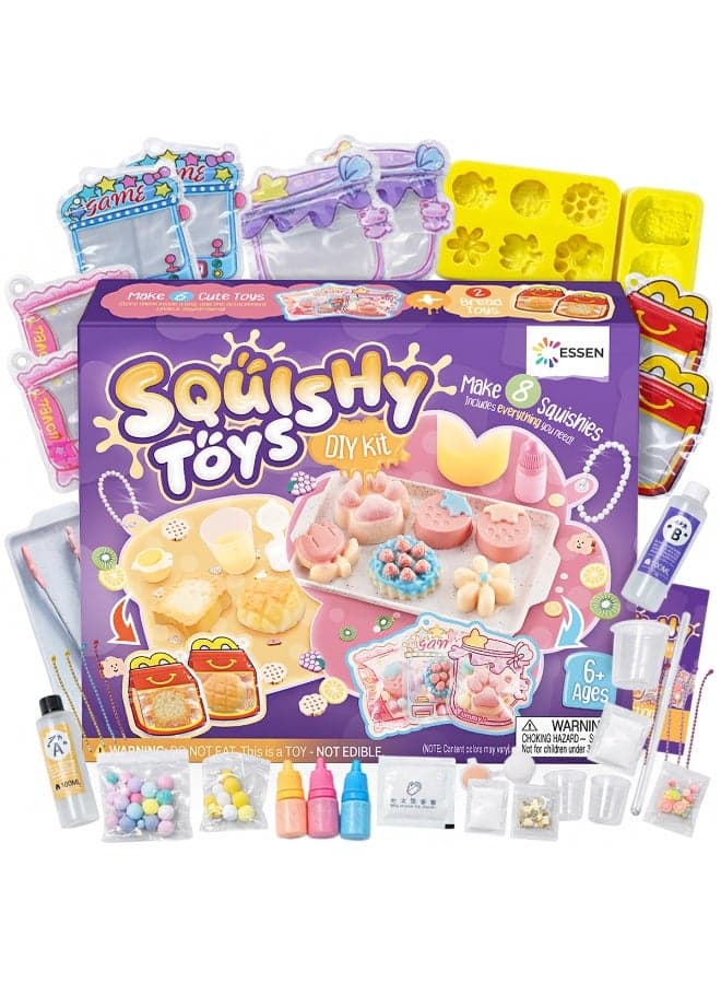 Taba Squishy Toys DIY Kit for Kids Make Your Own Squishy Toys Craft Set with 8 Molds, Stress Anxiety Relief Sensory Fidget Toys, Creative Fun Arts & Crafts Kit for Boys & Girls Ages 6–12, Birthday Gift for Kids 6 7 8 9 10 11 12 Years Old