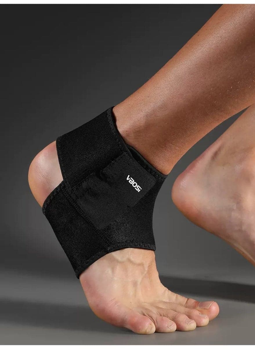 Ankle Brace, Ankle Support Brace with Adjustable Strap & 4-Way Stretch for Ankle Sprain Protection, Breathable Ankle Braces for Men & Women for Basketball, Running, Soccer (Black)