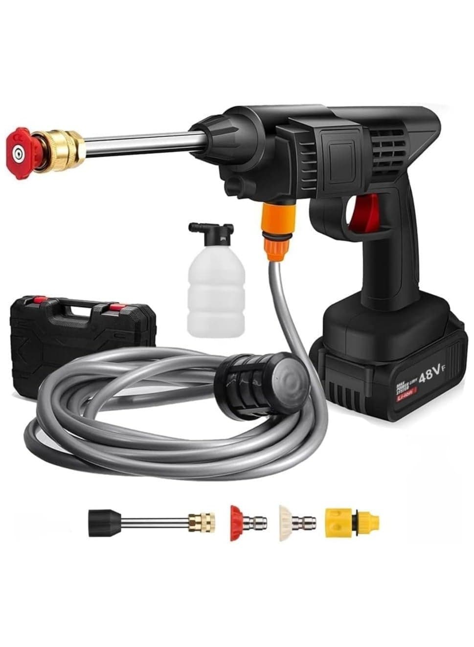 High Pressure Washer 48V - Car Washing Machine Cordless Portable Electric Water Gun, Used for Floor Cleaning of Washes and Garden Watering