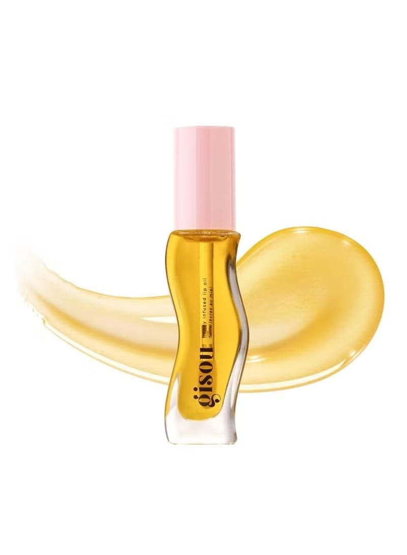 Honey Infused Hydrating Lip Oil, Nourishing Moisturizer for Dry Lips, High Shine, Smooth Finish, Clear Golden Glow, Fresh Honey Scent, 8ml