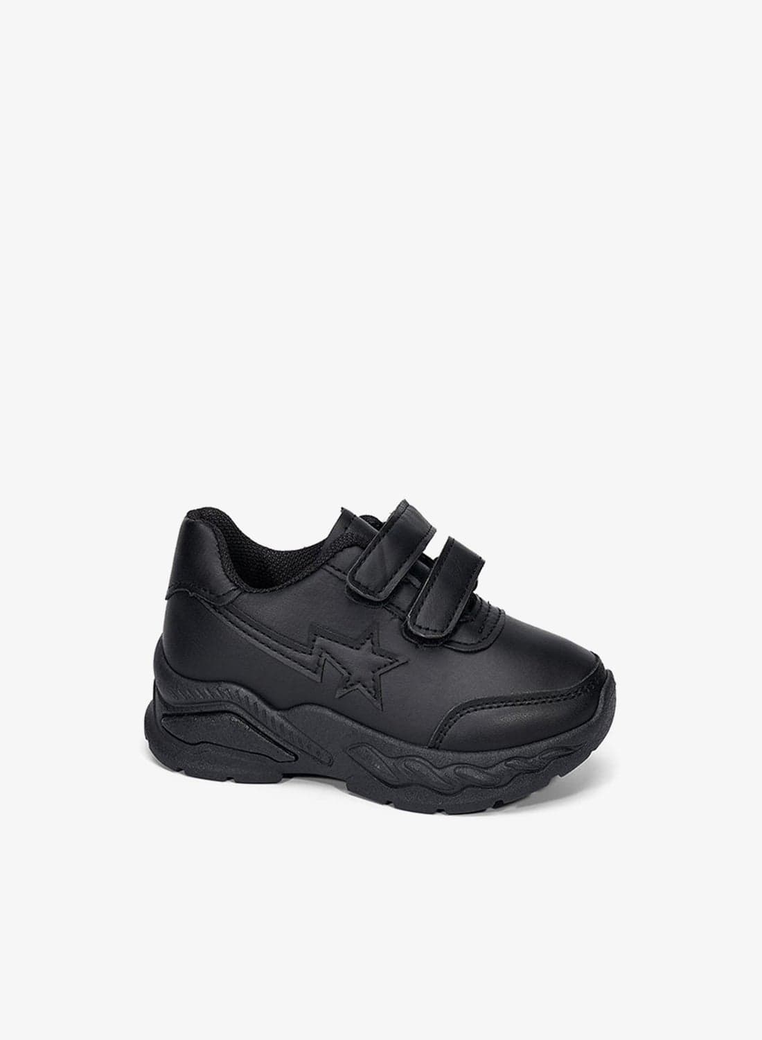 Black Star Patch School Shoes for Kids