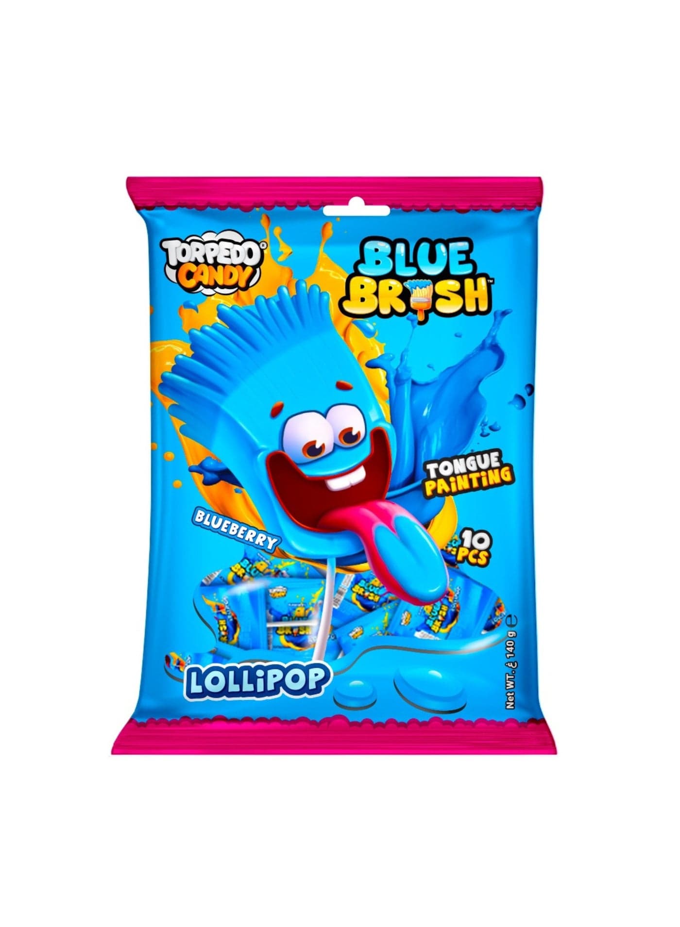 Torpedo Candy Blue Brush Blueberry Lollipop