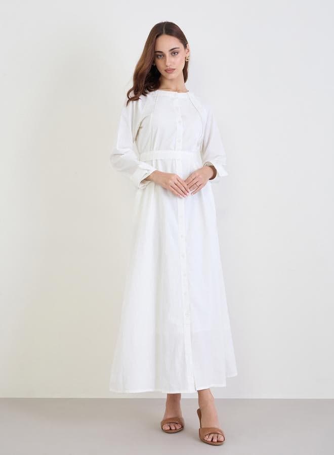 White Cotton Shirt Maxi Dress