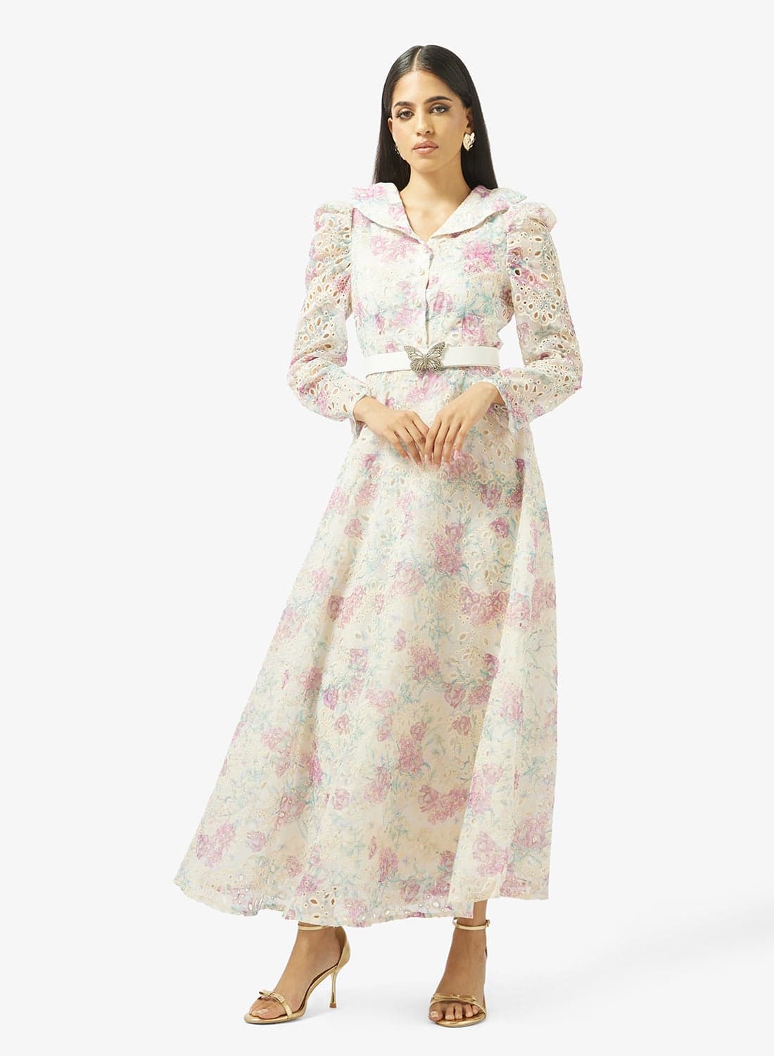 Lace Dress With Floral Print