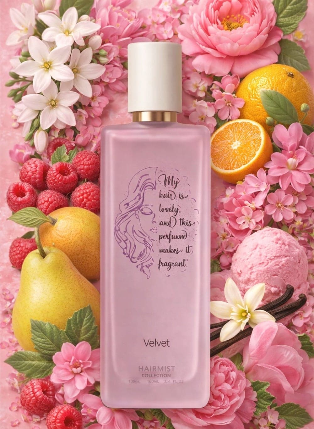 Hair Perfume Velvet 50ml | Long Lasting Hair Perfume Spray for Women | Sweet & Floral Hair Mist