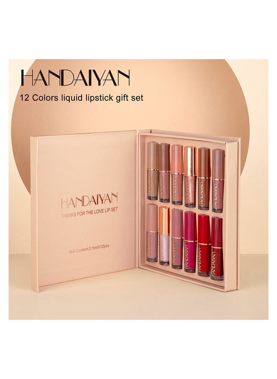 Lipstick Set Nude Liquid Lipstick Matte 12 Colors Waterproof Long Lasting for Women Highly Pigment Velvety Super Stay Soft Hydrating & Lightweight Professional Moisturizing Makeup Lips Gif