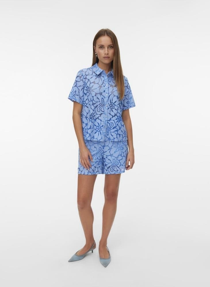 Lace Detailed Button Down Shirt