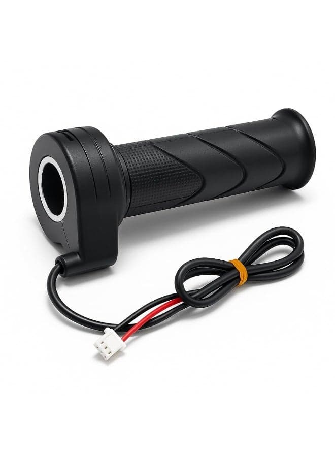 Electric Scooter Throttle Grip Right Twist Accelerator 3 Wire Hall Sensor Anti Slip Rubber Handle Universal for E Bike Controllers Black
