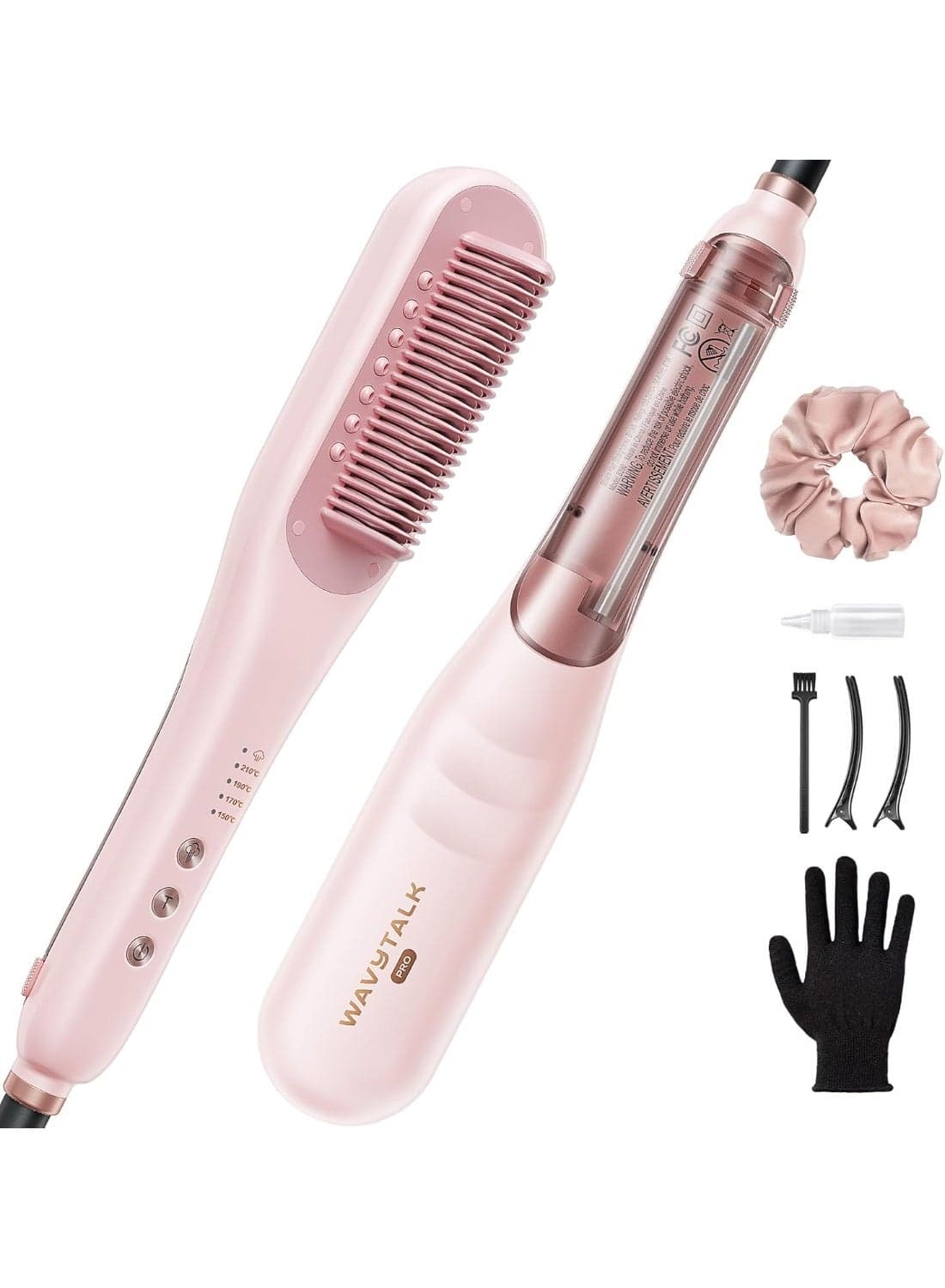 Steamline Pro Steam Hair Straightener Brush 3-in-1 | Ionic Steam Flat Iron Brush for Fast Straightening, Anti-Frizz, Damage Reduction, Hair Nourishing Styling Tool for All Hair Types