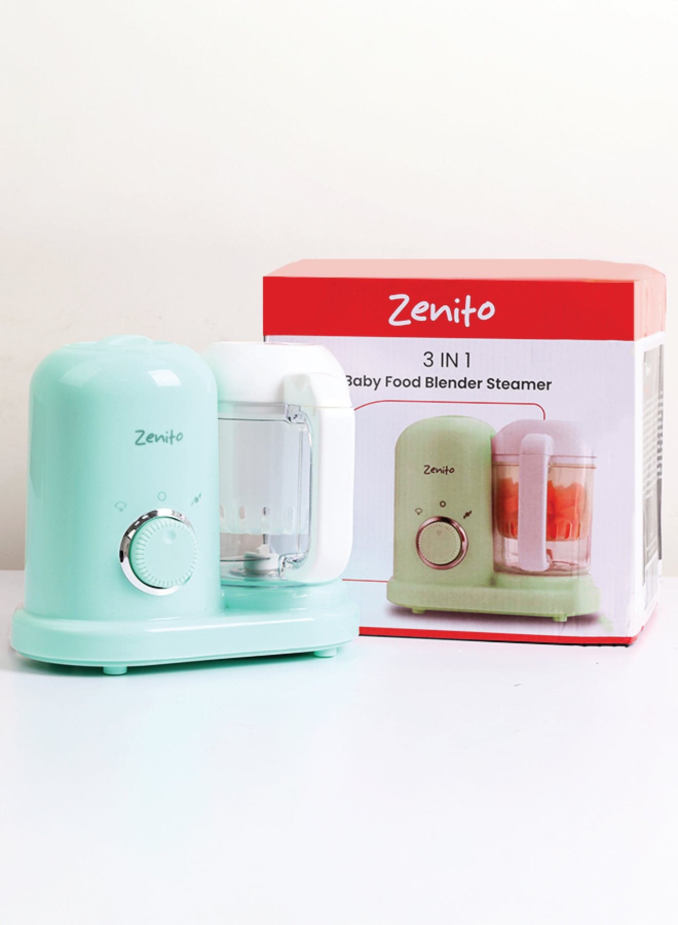 Zenito Baby Electric Steamer & Blender - All-in-One Food Maker -Baby Food Maker, Multifunction Baby Food Processor and Steamer, Puree Blender, Multifunctional Baby Puree Maker, Mini Food Grinder - Green