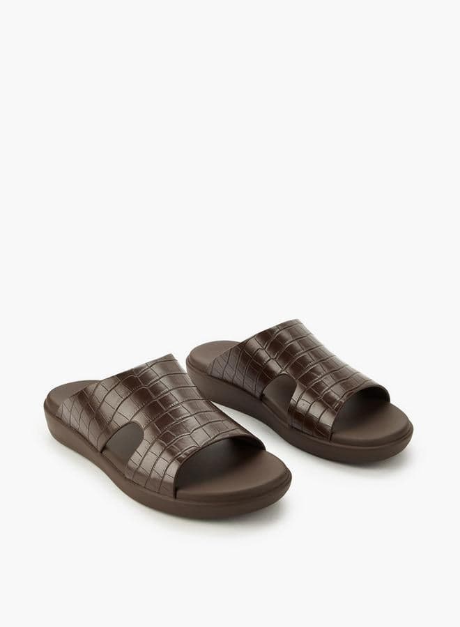 Men Textured Comfort Slide Sandals