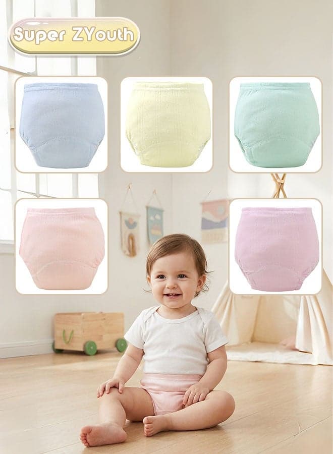 5-Pieces Baby Potty Training Pants, Breathable Potty Training Underwear, Toddler Training Underwear for Boy and Girls, Size 90 / 100 / 110