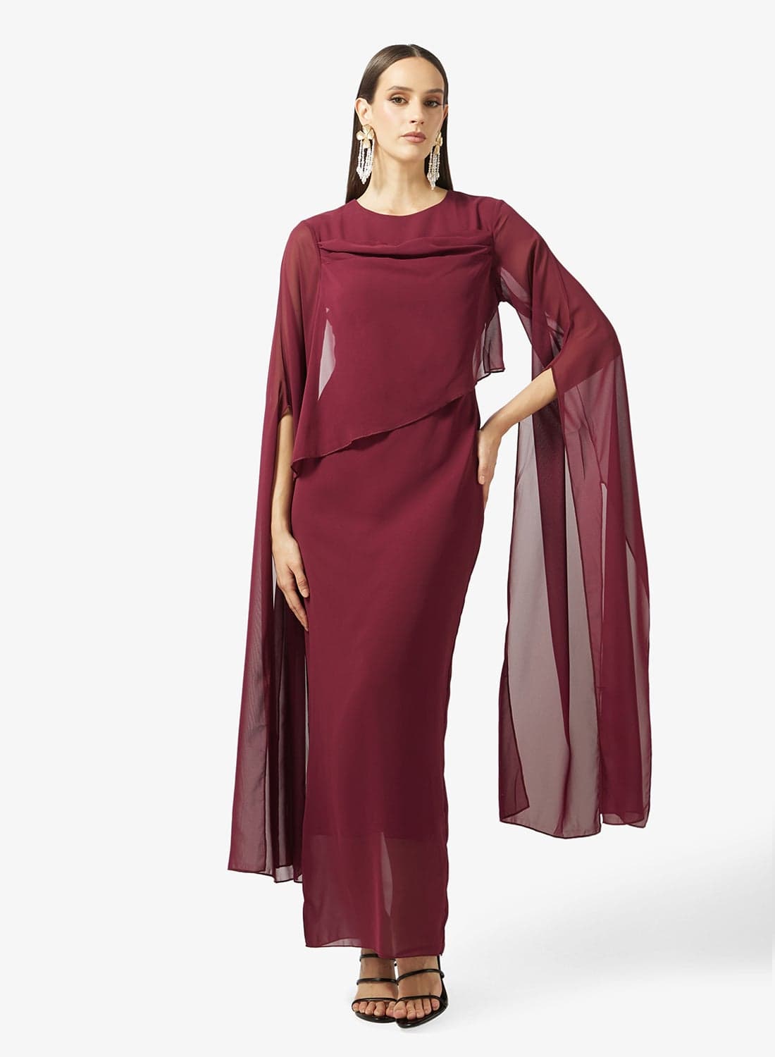 Dress With Cape Sleeves