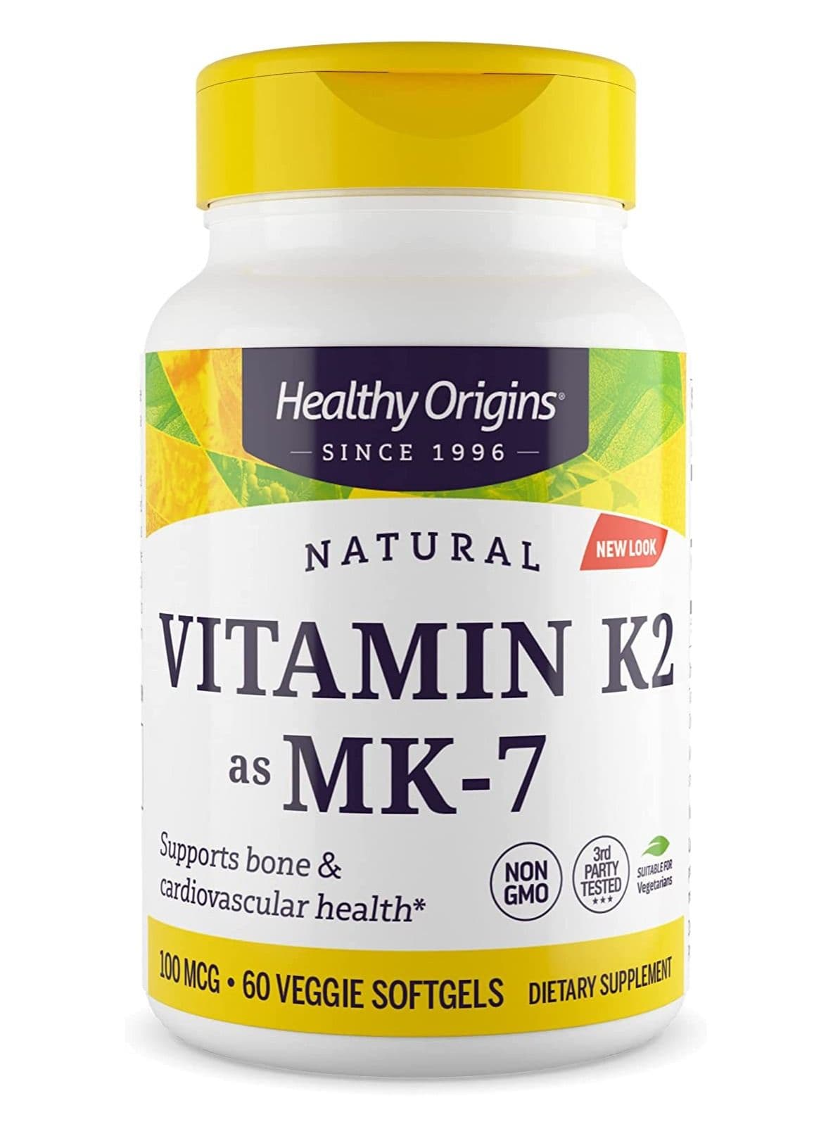 Vitamin K2 as MK7 Supports Bone & Cardiovascular Health 100mcg Dietary Supplement - 60 Veggie Softgels