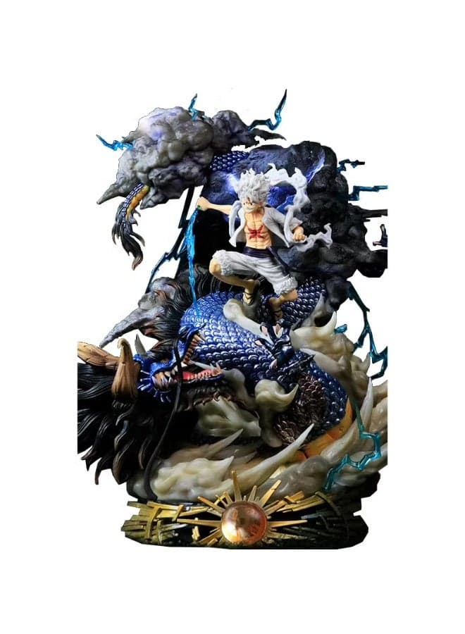 One Piece 22.5cm Luffy Gear 5 Nika vs Kaido Battle Action Figure,Epic Anime Diorama, Desk Centerpiece and Ultimate Birthday Gift