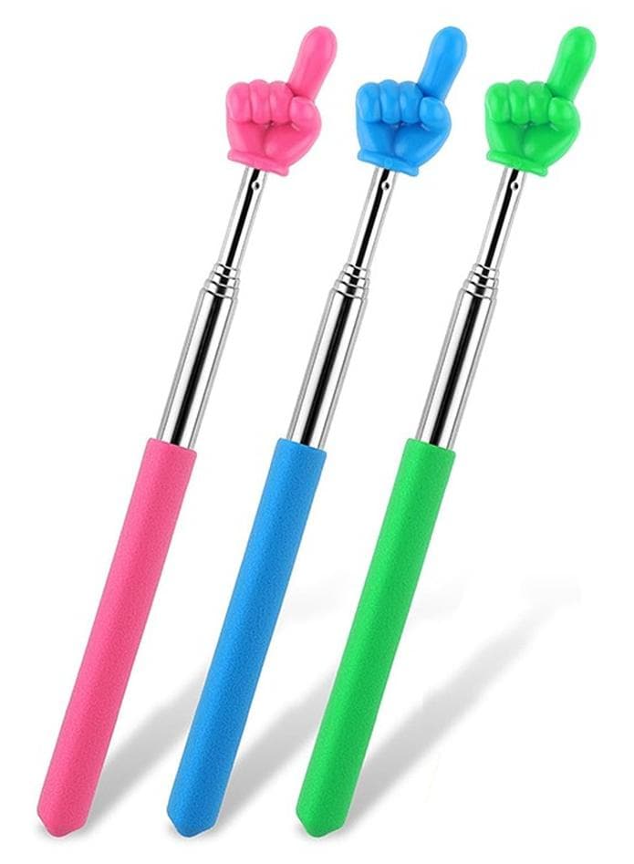 Telescopic Teachers Pointer, 3pcs Extendable Pointing Stick Retractable Pointer Whiteboard Pointer Hand Pointer Stick for Teacher Classroom Aids (Pink, Blue, Green)