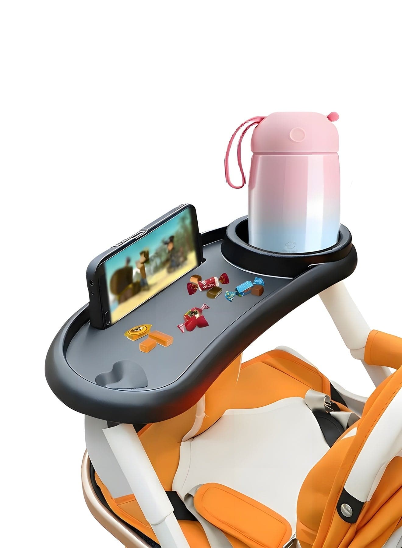 Stroller Tray with Cup Holder,Universal Stroller Snack Tray/Stroller Cup,Multifunctional Child Snack Tray Stroller Organizer for Convenient Outings And Traveling,Stroller Accessories