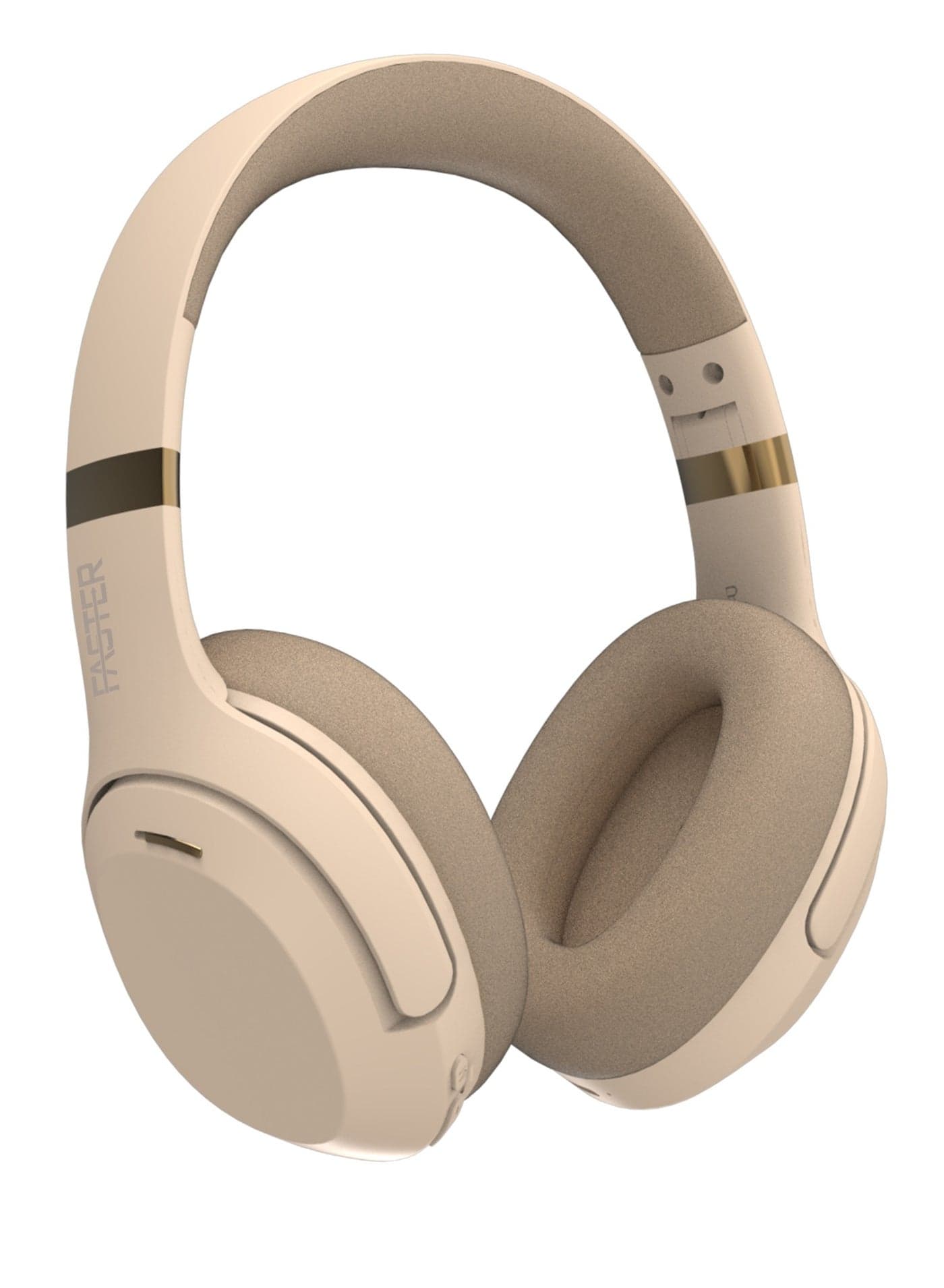 S6 Over-Ear Wireless Headphones with Microphone - Deep Bass Sound, HiFi Stereo Bluetooth Headphones - Noise Reduction, Foldable Design, 30 Hours Playtime, Lightweight Foam Ear Cups - Ideal for Travel, Work, Gaming, and TV (Beige)