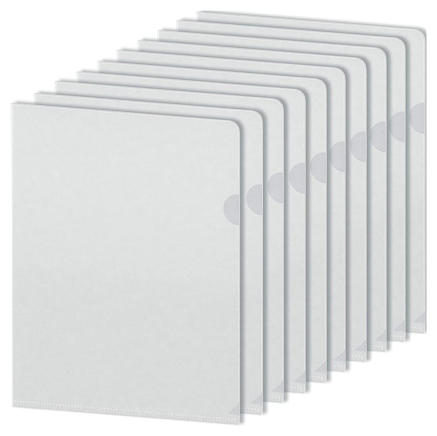 Clear File, A4 Plastic Transparent Folders L-Type For Documents Paper Storage School Office Supplies (Pack of 12)