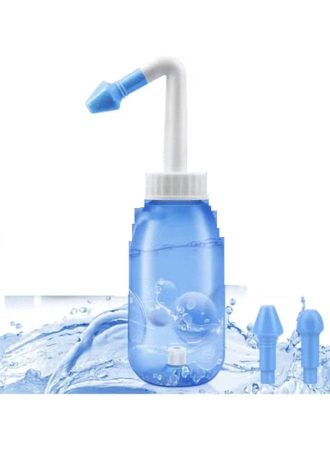 300ml Neti Pot Sinus Rinse Bottle – BPA-Free Nasal Wash Irrigation System for Adults & Kids, Pressure Nasal Cleaner for Allergy Relief and Daily Sinus Care