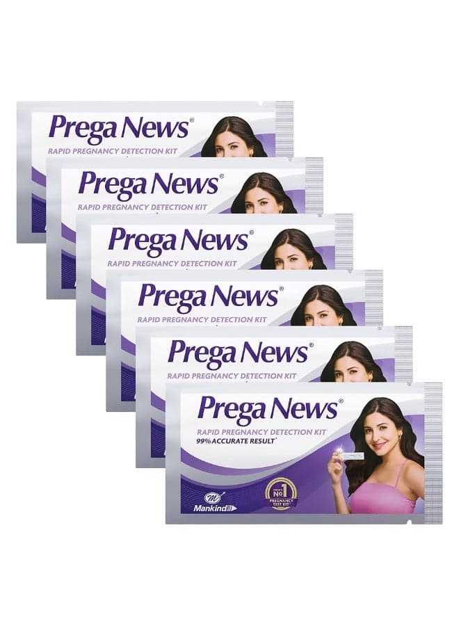 Pack of 6 One Step Urine HCG Pregnancy Test Kit