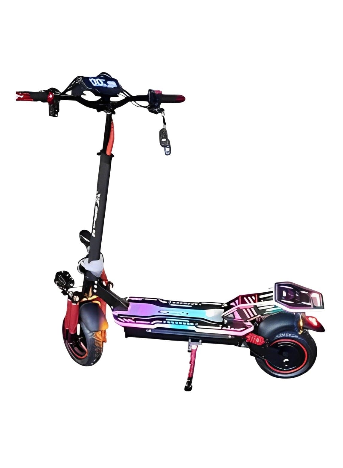 S2 Plus Version 2024 Kick Scooter - 2000W Motor | Huge LED Meter & Multi-Color LED Skateboard | 48V 13Ah Battery | Adjustable & Foldable Design | Red Color | Perfect for Commuting & Outdoo