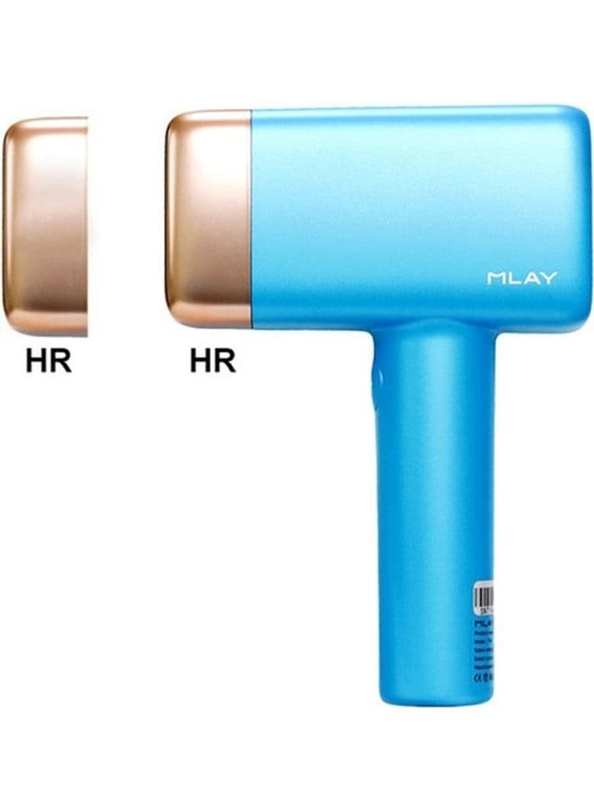 T14 IPL Ice Laser Painless Hair Removal Device With 3℃ Cold Compress 5 Levels 500000 Pulses 2 HR Lamps Sky Blue