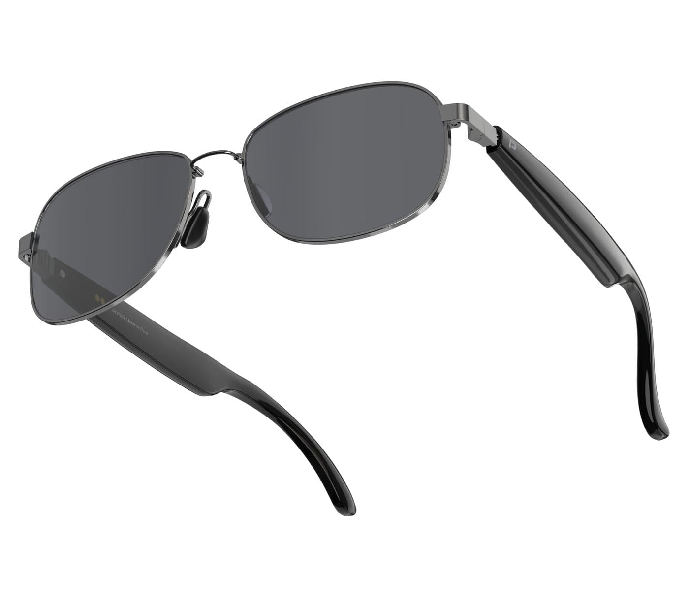 Silenza Sunglasses with Polarized Lenses / Smart Touch Control / Voice Assistant / Metal-Hybid Frame / Open-Ear Audio / Auto Sleep Mode - Black
