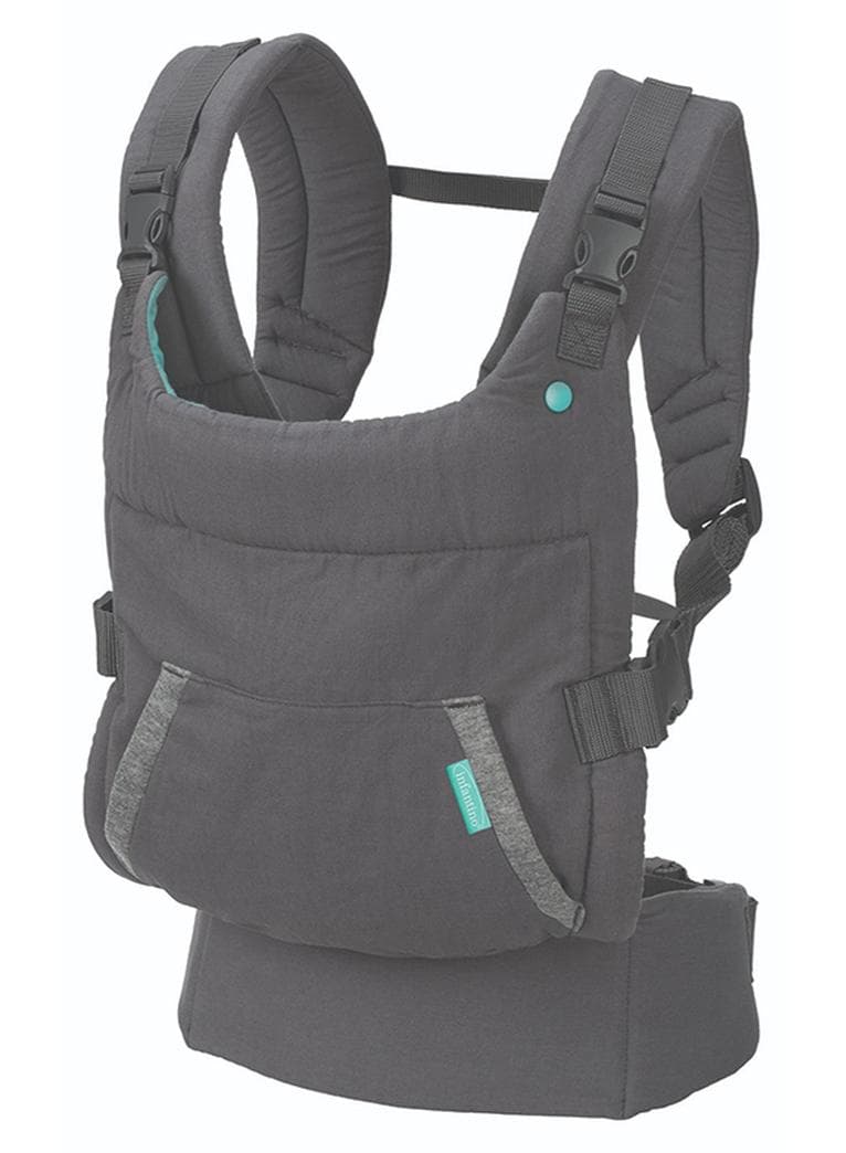 Cuddle Up Ergonomic Hoodie Baby Carrier One Size Carries Children From 5.4 - 18.1 kg - Black Grey