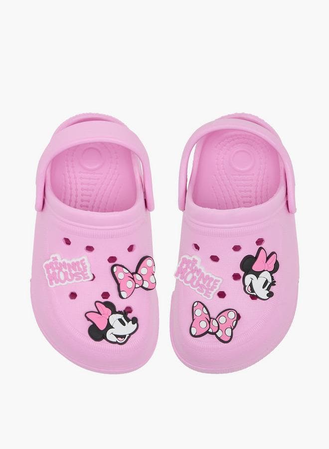 Girls Minnie Mouse Applique Clogs