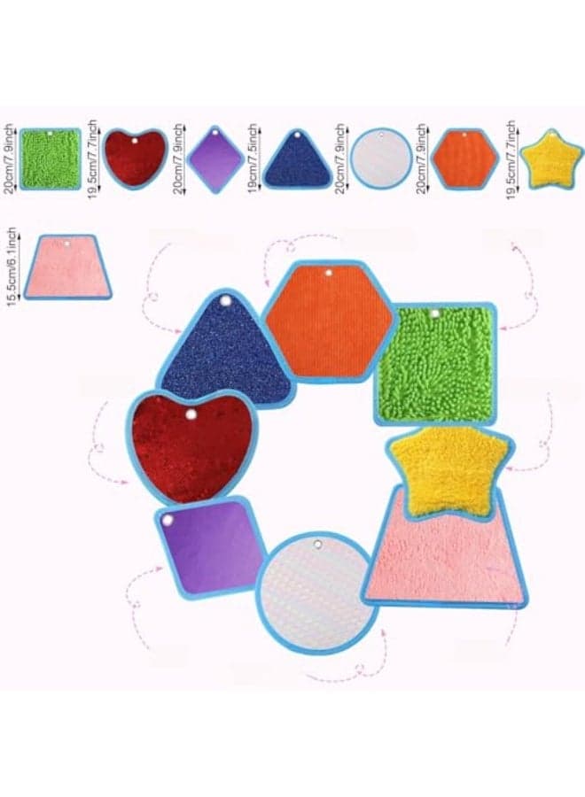 8 Set Sensory Mini Mats Assorted Textured Play Mat Sensory Mats for Texture Sensory Floor Tiles Educational Tactile Sensory Toys for Activity (Size : 8)