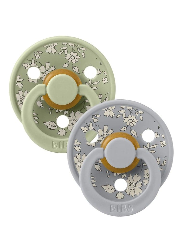 BIBS Pacifier DeLux (Latex) Baby 2-piece - Cloud/Sage