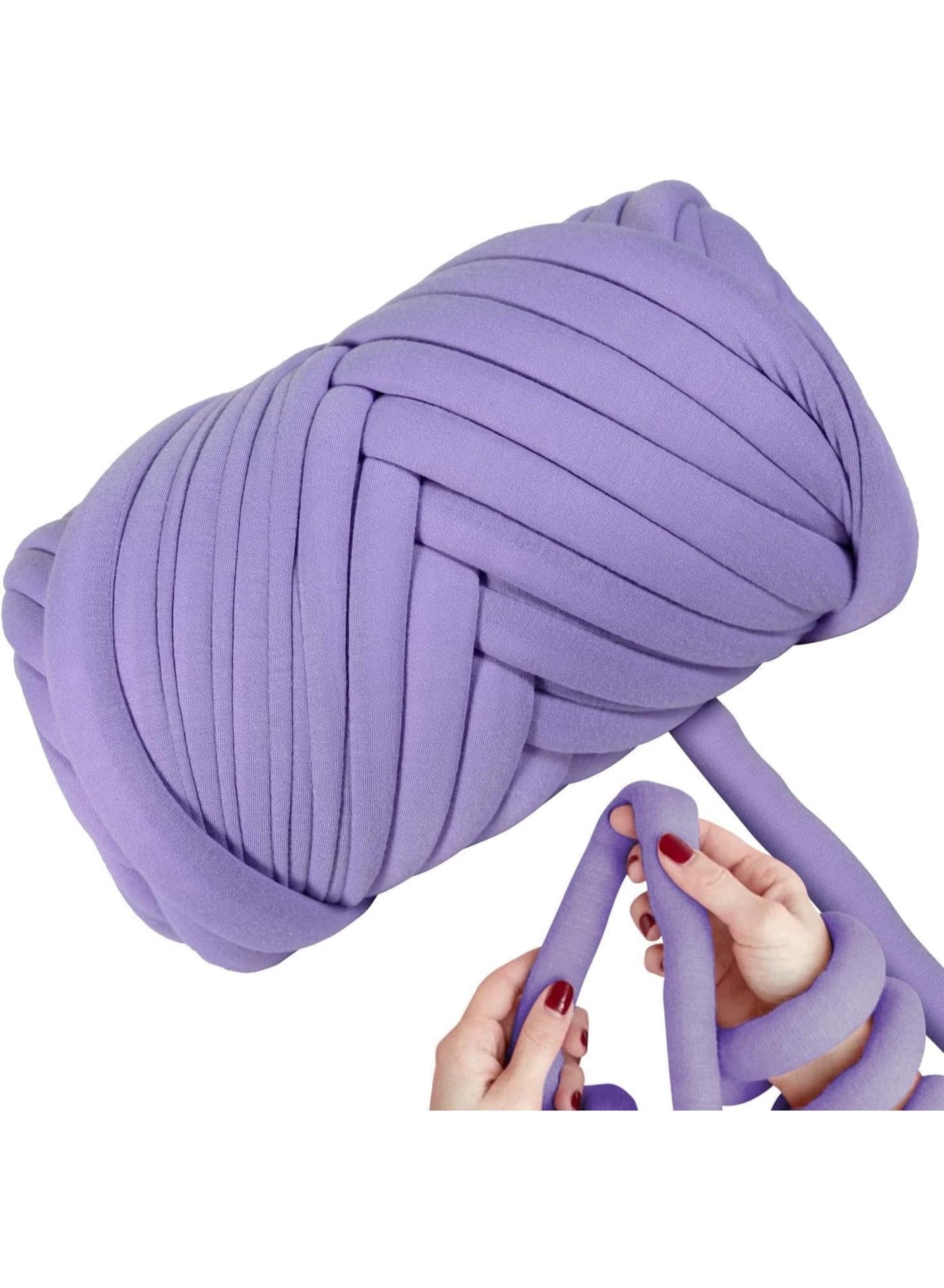 Arm Knitting Yarn for Braided Knot, Chunky Blanket Yarn, Thick Big Arm Knitting Cotton Yarn, Washable, for Throw, Blanket, Knitting Bag, Cat Bed, DIY Decorations, 11 M Long, 500 G, Purple