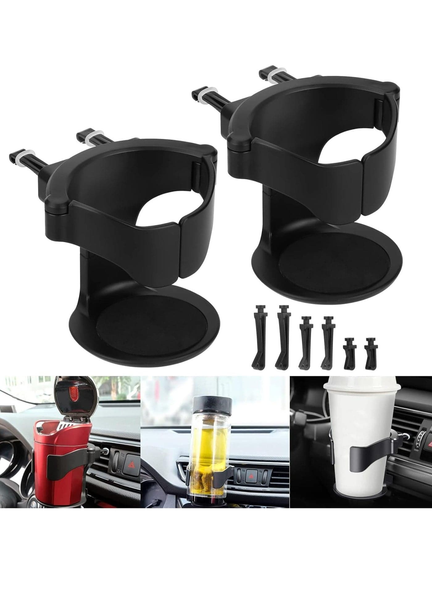 2PCS Car Cup Holder Adjustable Air Vent Can Holder Sturdy and Light Vehicle Cup Holder Conditioner Vent Drink Stand