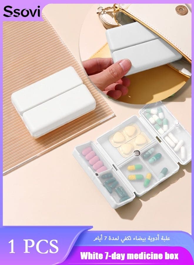 Weekly Travel Pill Organizer,7 Compartment Waterproof Airtight Pill Box Container for Vitamin, Fish Oil, Capsule