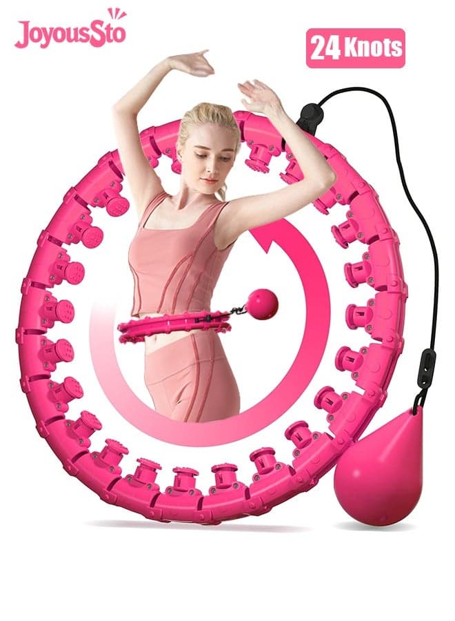 Smart Hula Hoop With Massager and without falling,Weighted Hula Infinity Fitness Hoop for Adult Weight Loss, 2 in 1 Smart Fitness Workout Hula Circle Hoops with 24 Detachable Knots