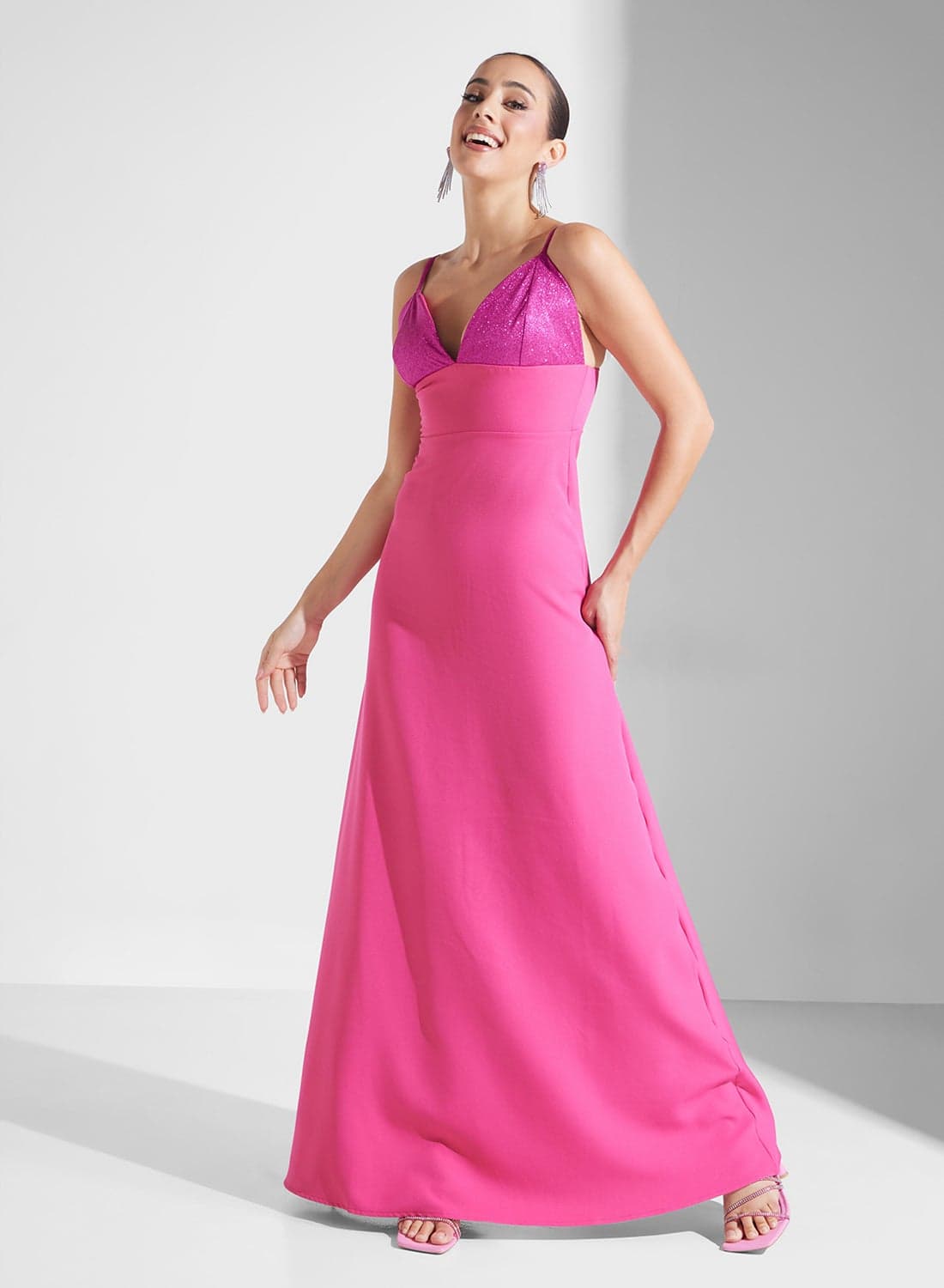Sequin Bodice Maxi Dress