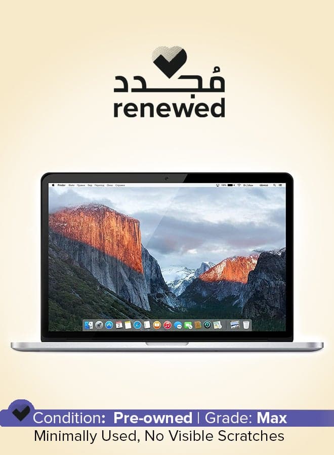 Renewed - MacBook Pro A1398 (2015) Laptop With 15.4-Inch Display, Core i7 Processor/Dual Core/16GB RAM/500GB SSD/macOS English Silver