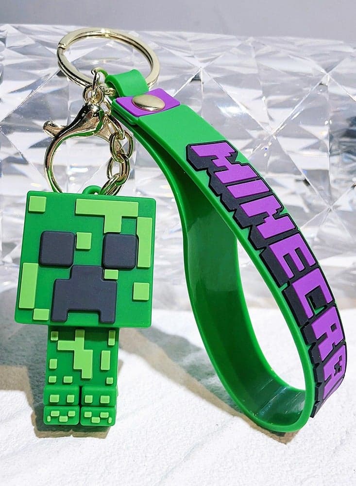 MC Keychain Cartoon Block World Key Ring Pendant