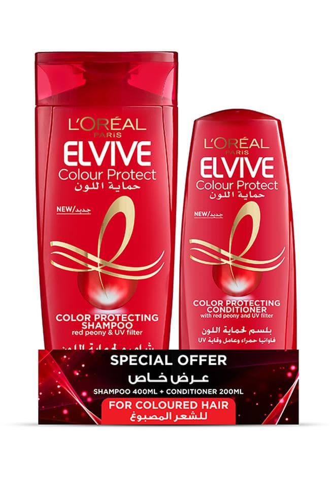Elvive Colour Protect Shampoo 400 ml, Conditioner 200ml For Coloured Hair