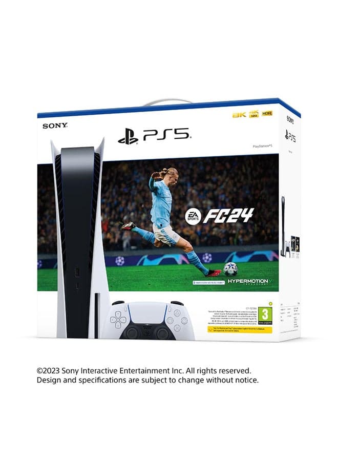 PlayStation 5 Disc Console with Controller (International Version) and FC 24 Voucher Bundle