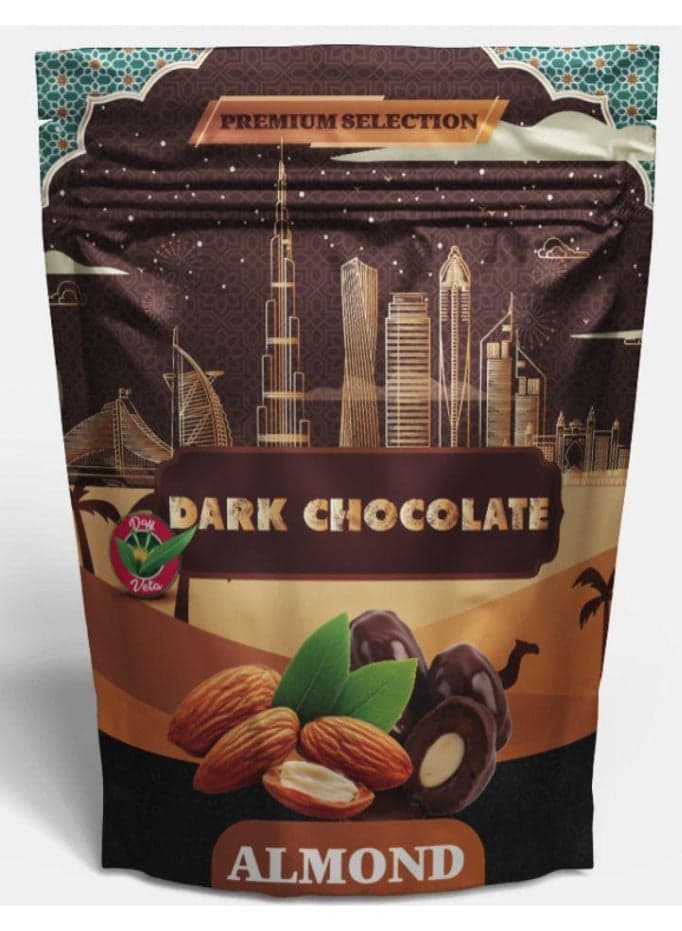 Day Veta Premium Dark Chocolate Dates with Almond – Dark Chocolate Coated Dates with Almond Filling – Premium Selection Sweet Snack 400Gm