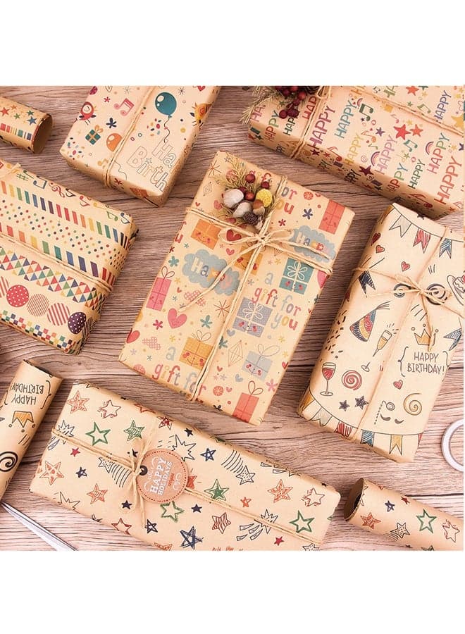 14 Sheets Gift Wrapping Paper With Accessories,Holiday Gift Wrapping Paper,Birthday Gift Box Gift Wrapping DIY, Gift Wrapping Paper for Birthday, Holiday, Wedding, Party,Kids Gift Wrapping (70cmX50cm)