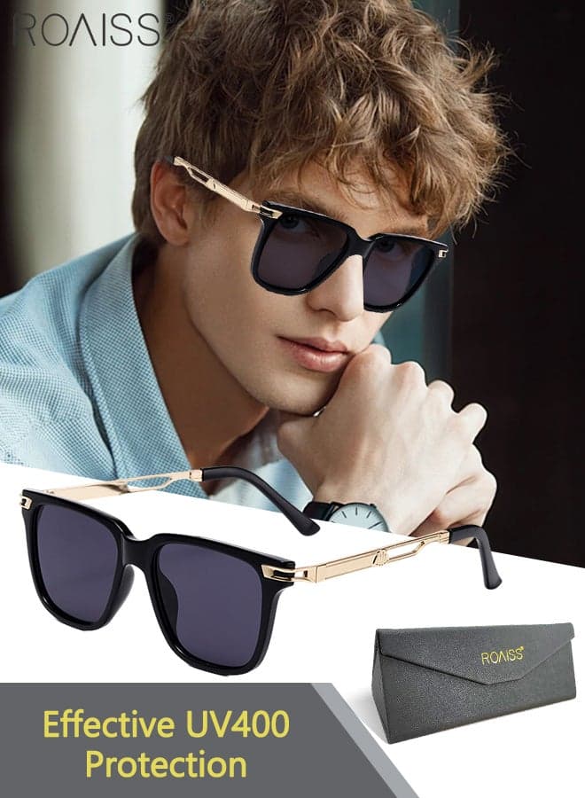 Square Sunglasses for Men Women, UV400 Protection Sun Glasses, Fashion Vintage Sun Shades for Shopping Party Travel with Glasses Case, 51mm