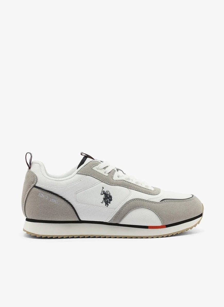 U.S. Polo Assn. Men’s White MEDI GLB 6FX Sneakers – Lightweight Casual Sports Shoes with Premium Comfort