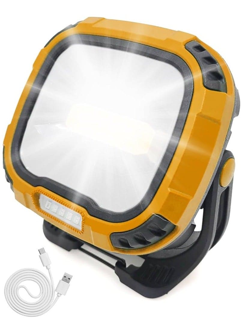 50W Multifunctional LED Rechargeable Camping Light, 6 Modes 4 Brightness of Light Portable Work Light 4500LM, Display Power Function Flood Light Waterproof &USB Charging Camping Lantern, Suitable Light for Outdoor Camping, Fishing