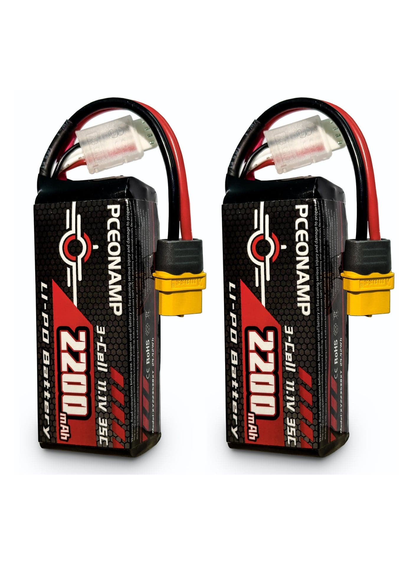 3S Lipo Battery 2200mAh 35C 11.1V with XT60 Plug Rechargeable High Capacity RC Airplane Battery Soft Case Fit for FPV Drone Airplane RC Quadcopter Helicopter