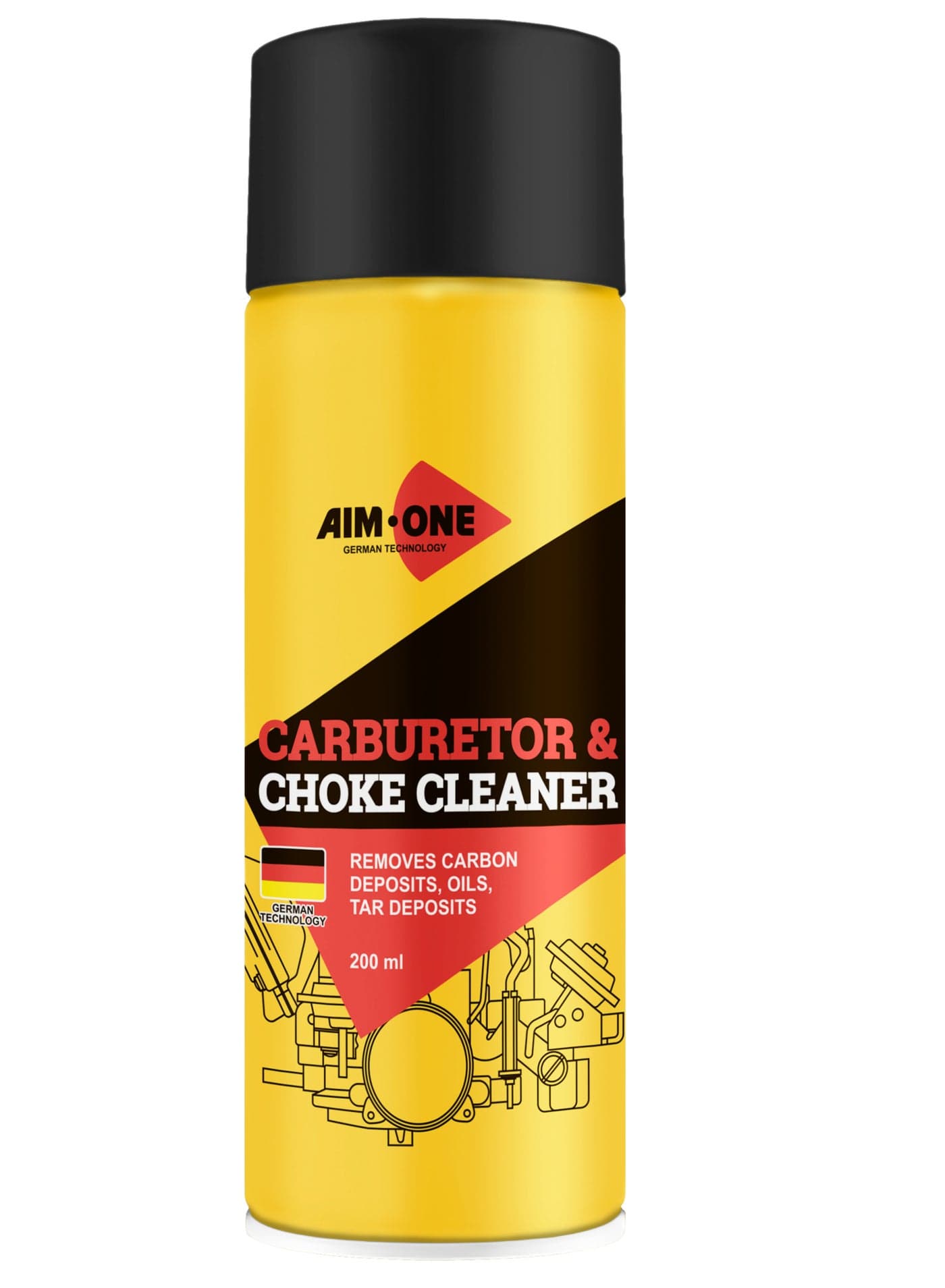 Aim One Carburetor & Choke Cleaner 200ml - Removes Carbon Deposits - Oils - Tar Deposits