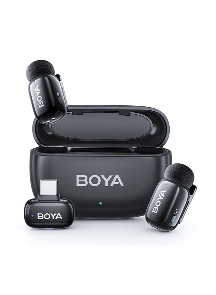 (New Arrivals)BOYA mini 2-02 Wireless Lavalier Microphone Original AI Noise Cancelling Mic Super mini Mic for Vlogging iPhone Android PC